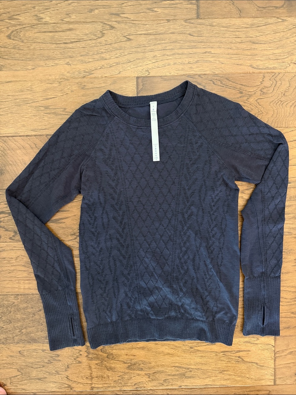 lululemon athletica Navy Diamond-Pattern Crewneck Sweater